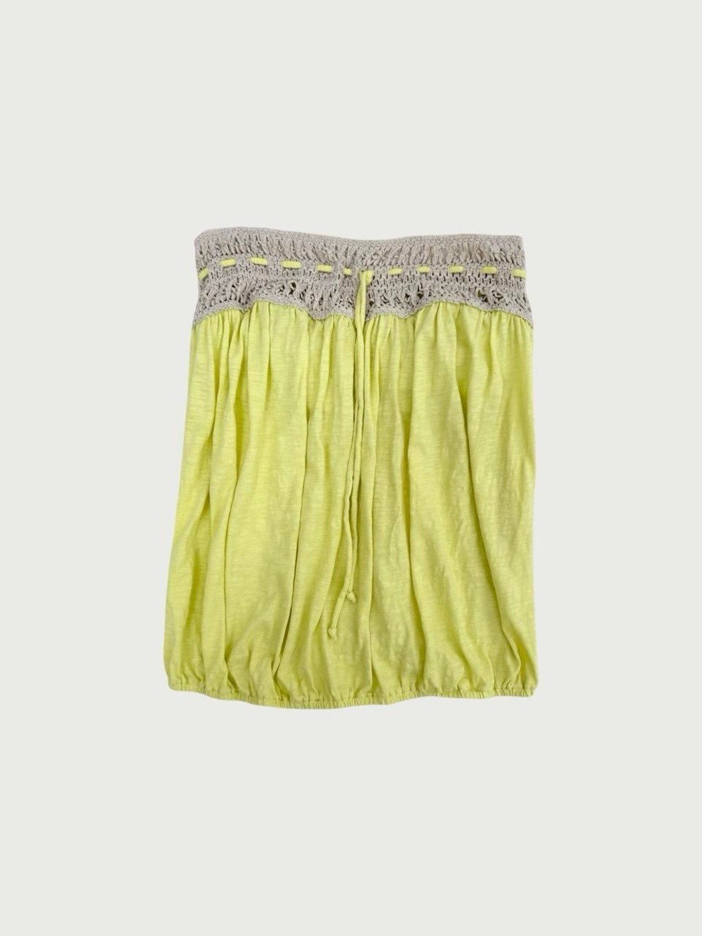 Lime Green Strapless Crochet-Trim Tube Top